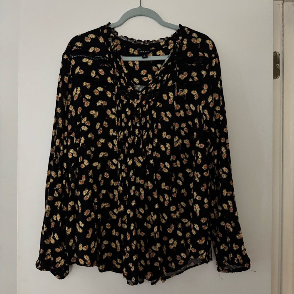 Torrid Black Floral Blouse